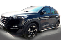 Hyundai Tucson TL 2016-2021 Barre Laterali (2 pz, Acciaio Inox) foto 1