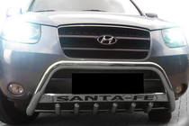 Hyundai Santa Fe 2 2006-2012 Protezione Anteriore WT004 (Acciaio Inox) foto 3