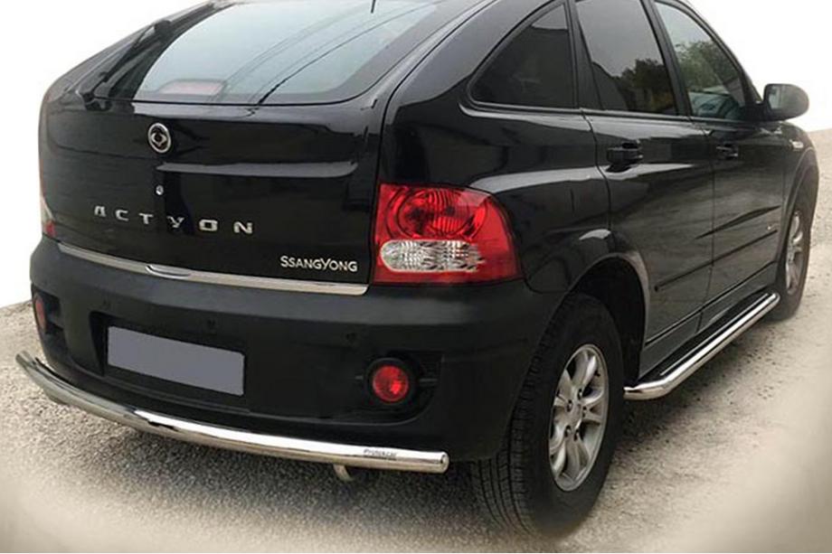 SsangYong Action 2005-2018 Protezione Posteriore AK002 (Acciaio Inox) Image
