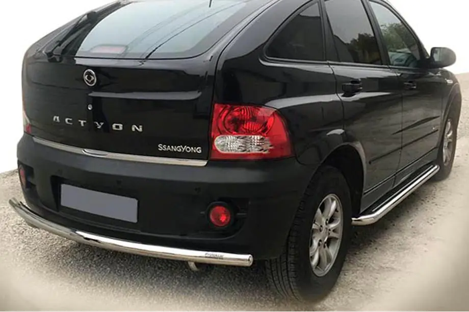 SsangYong Action 2005-2018 Protezione Posteriore AK002 (Acciaio Inox) Image