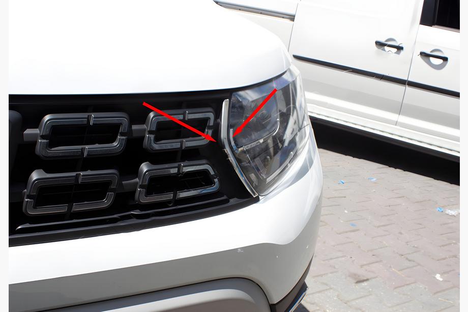 Dacia Duster 2018-2024 Coperture Griglia Cromate (2 pz, Acciaio Inox) Image