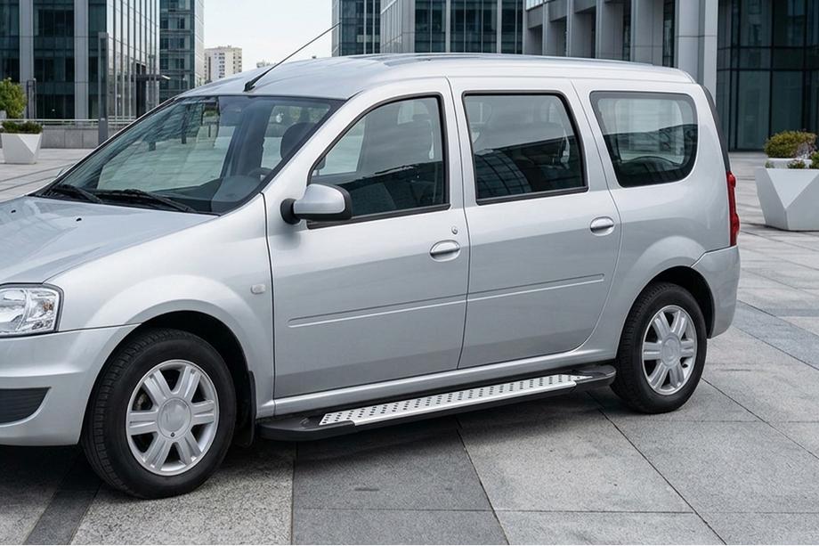 Dacia Logan MCV 2004-2014 Pedane laterali tipo X5 (2 pz, alluminio) Image