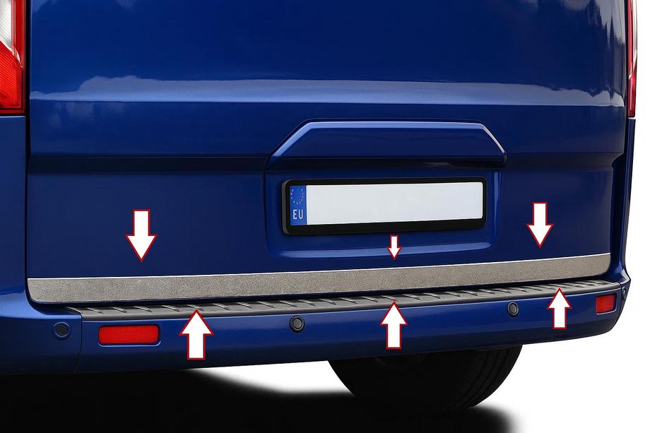 Ford Custom 2013-2022 Modanatura bagagliaio acciaio inox Image