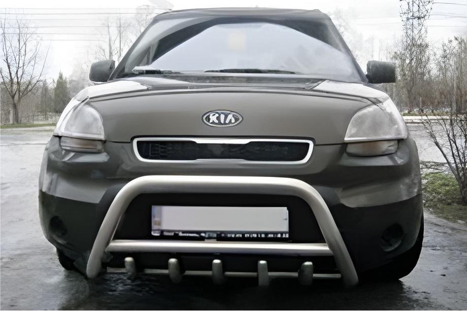Kia Soul I 2008-2013 Parabulloni Anteriore (Acciaio Inox) 60 mm, senza scritta Foto 2