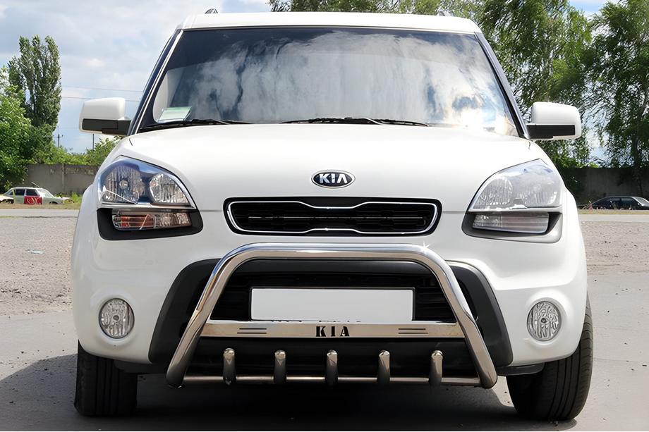 Kia Soul I 2008-2013 Parabulloni Anteriore (Acciaio Inox) 60 mm, senza scritta Image