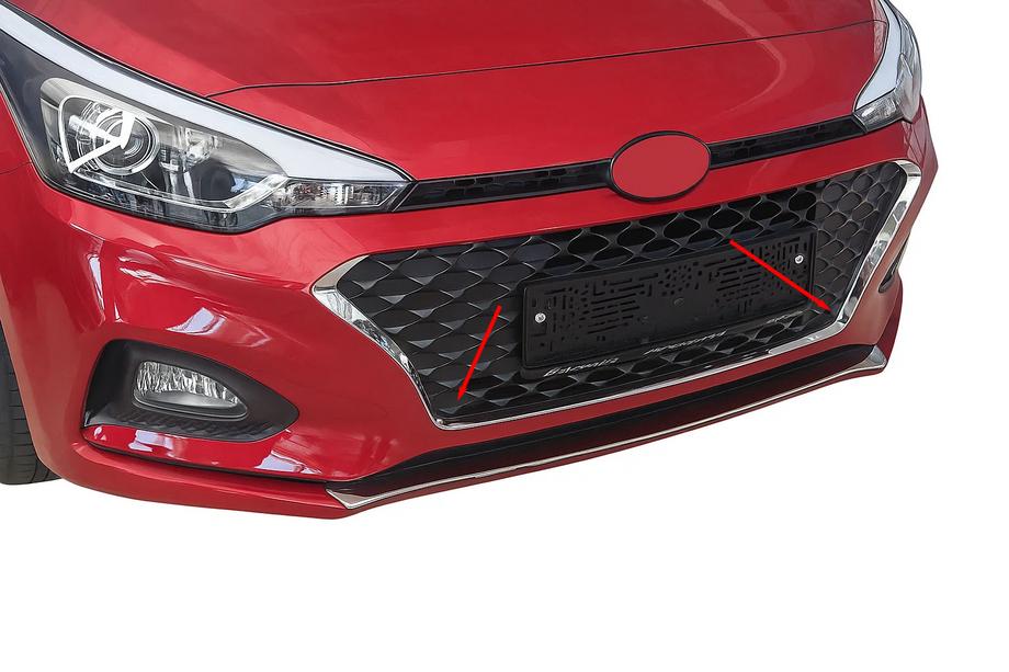 Hyundai I-20 2014-2020 Cornici griglia 2018-2020 (3 pz, acciaio inox) Foto 1