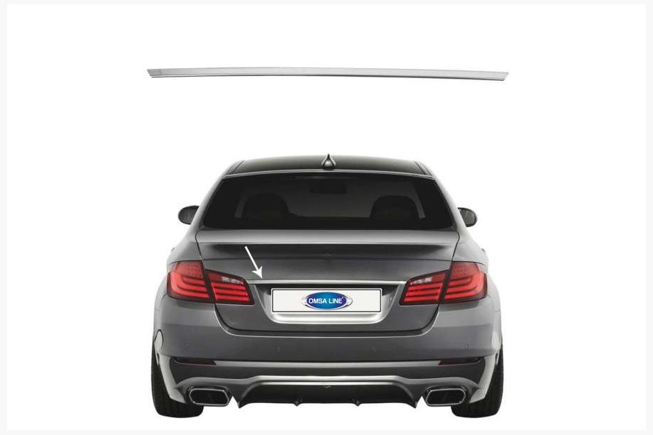 BMW 5 Series F10/F11 2010–2016 Modanatura SD in acciaio inox sopra la targa Carmos - Acciaio Inox Turco Foto 8