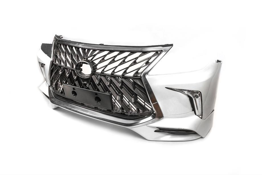 Lexus LX570/450d 2008-2022 Paraurti anteriore per 2008-2015 stile restyling (primer per verniciatura) Nero Foto 4