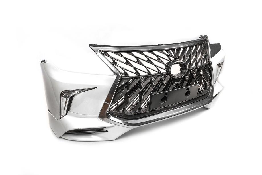 Lexus LX570/450d 2008-2022 Paraurti anteriore per 2008-2015 stile restyling (primer per verniciatura) Nero Foto 5