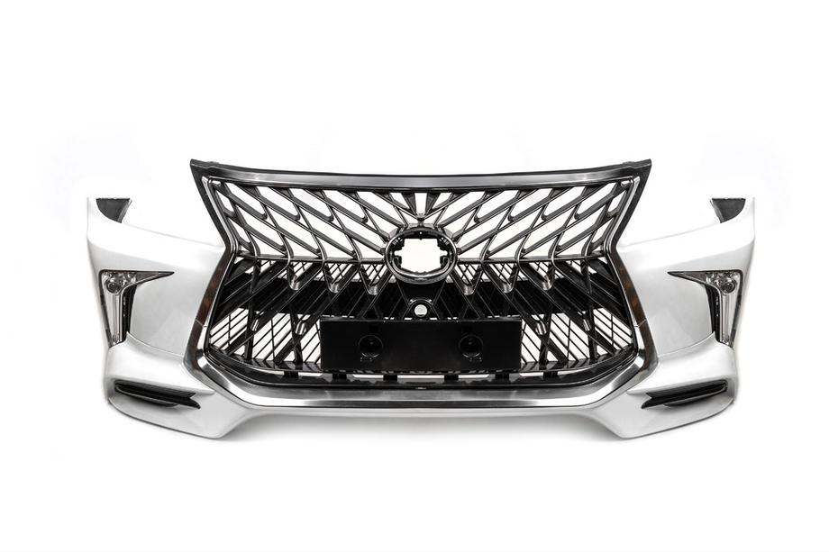 Lexus LX570/450d 2008-2022 Paraurti anteriore per 2008-2015 stile restyling (primer per verniciatura) Nero Foto 3