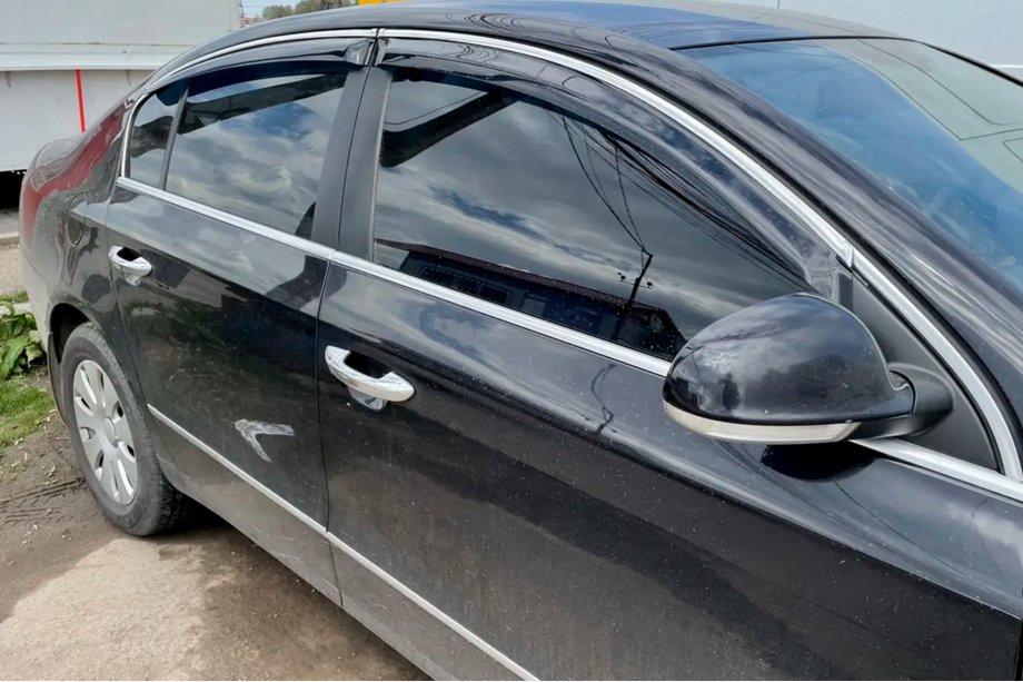 Volkswagen Passat B6 2006-2012 Deflettori Finestrini con Modanatura Cromata SD (4 pz, HIC) Image