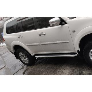 Pedane Laterali Maydos V2 (2 pz, Alluminio e Acciaio Inox) Mitsubishi Pajero Sport 2008-2015 foto 3
