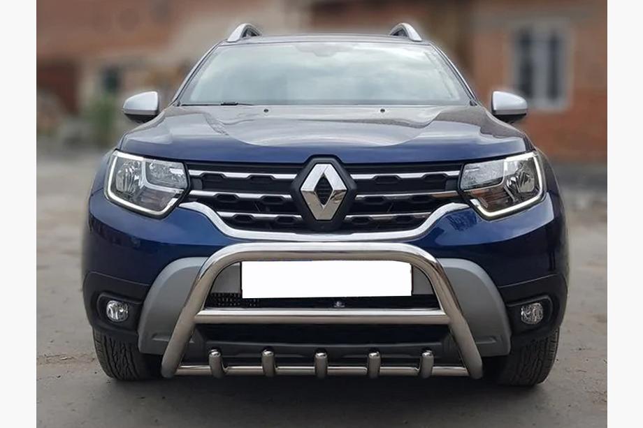 Dacia Duster 2018-2024 Parabullbar senza scritta WT003 (acciaio inox) Image