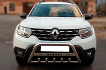 Dacia Duster 2018-2024 Parabullbar con scritta WT004 (acciaio inox) foto 1