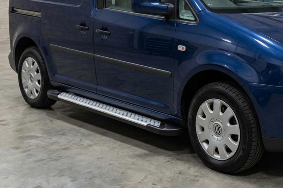Volkswagen Caddy 2010-2015 Pedane laterali tipo X5 (2 pz, alluminio) Passo Maxi Image