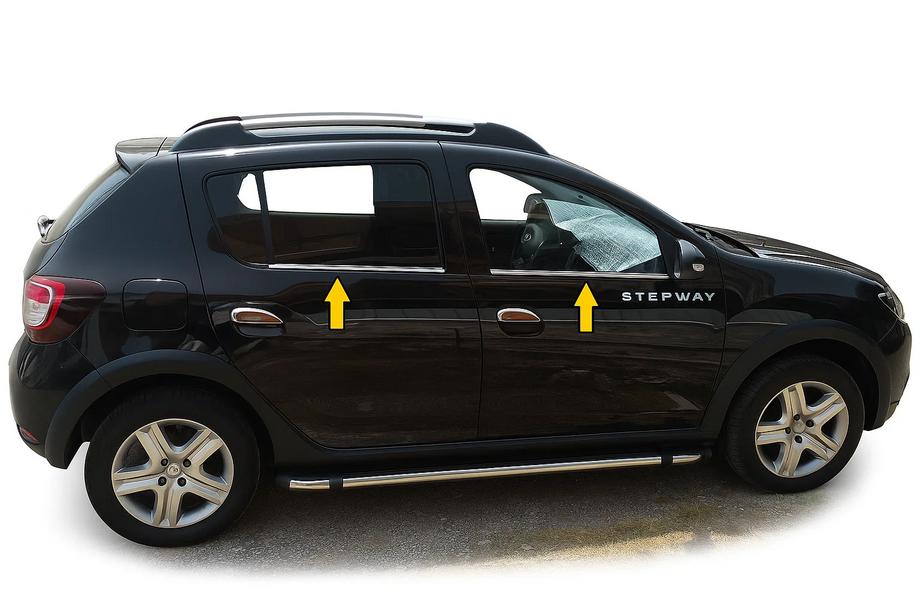 Dacia Sandero 2013-2020 Cornici finestrini acciaio inox Image
