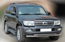 Toyota Land Cruiser 100 1998-2007 Protezione Anteriore ST014 (Acciaio Inox) d60/42 foto 3