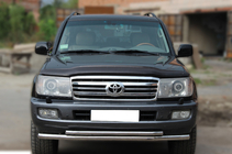 Toyota Land Cruiser 100 1998-2007 Protezione Anteriore ST014 (Acciaio Inox) d60/42 foto 1
