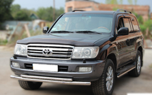 Toyota Land Cruiser 100 1998-2007 Protezione Anteriore ST014 (Acciaio Inox) d60/42 foto 2