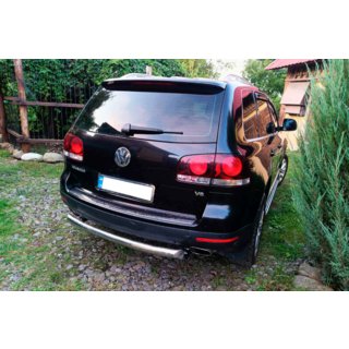 Protezione posteriore AK002 (2 pz, acciaio inox) Volkswagen Touareg 2002–2010 foto 2