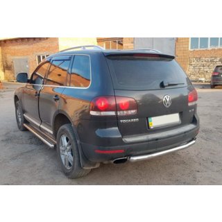 Protezione posteriore AK002 (2 pz, acciaio inox) Volkswagen Touareg 2002–2010 foto 4