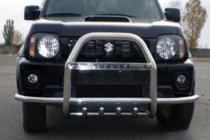 Suzuki Jimny 1998-2018 Bull bar QT007-Exclusive (con scritta, acciaio inox) foto 5