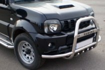 Suzuki Jimny 1998-2018 Bull bar QT007-Exclusive (con scritta, acciaio inox) foto 4