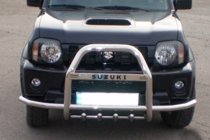 Suzuki Jimny 1998-2018 Bull bar QT007-Exclusive (con scritta, acciaio inox) foto 1