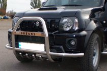 Suzuki Jimny 1998-2018 Bull bar QT007-Exclusive (con scritta, acciaio inox) foto 3