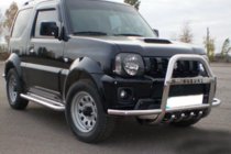 Suzuki Jimny 1998-2018 Bull bar QT007-Exclusive (con scritta, acciaio inox) foto 2