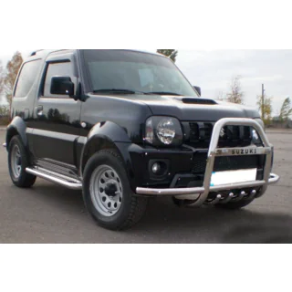 Bull bar QT007-Exclusive (con scritta, acciaio inox) foto 2