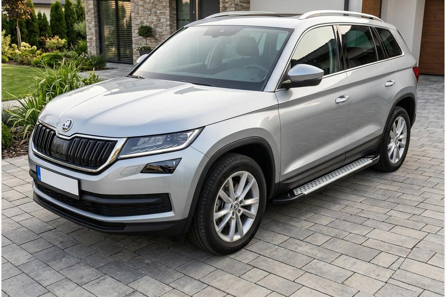 Skoda Kodiaq 2016-2023 Pedane laterali Allmond Grey (2 pz, alluminio) Foto 1