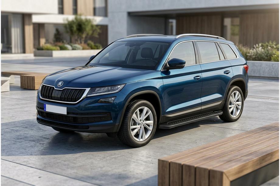 Skoda Kodiaq 2016-2023 Pedane Laterali Allmond Black (2 pz, Alluminio) Foto 1