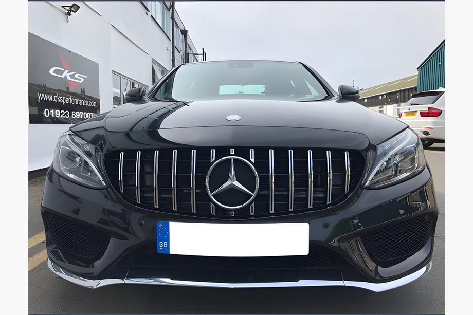 Mercedes C-class W205 2014-2021 Griglia Anteriore Panamericana GT (per Avantgarde/AMG-Line/C43 AMG) 2014-2018, senza telecamera Foto 7
