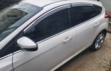 Ford Focus III 2011-2017 Deflettori finestrini con modanatura cromata Niken (SD/HB, 4 pz) foto 6