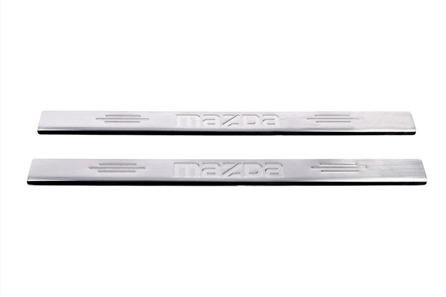Mazda 2 2003-2007 Copertura Battitacco Carmos (Acciaio Inox) V-1 2 Battitacco V-1 Foto 2