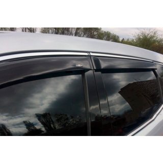 Deflettori finestrini con profilo cromato LONG (4 pz, HIC) Hyundai Santa Fe 3 2012-2018 foto 4