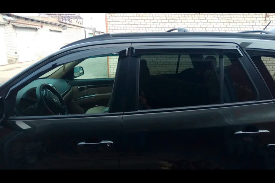 Hyundai Santa Fe 2 2006-2012 Deflettori Finestrini (4 pz, HIC) Foto 12
