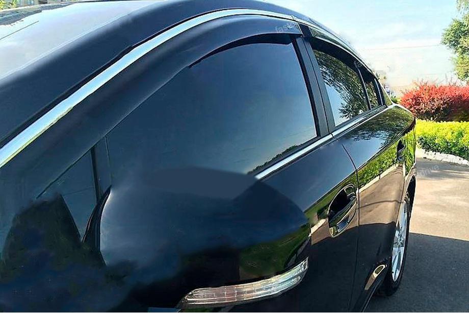 Honda Crosstour 2009-2015 Deflettori finestrini con modanatura cromata (4 pz, HIC) Foto 1