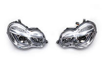 Mercedes C-class W203 2000-2007 Fari anteriori con luci diurne a LED (2 pz) Scuro foto 2
