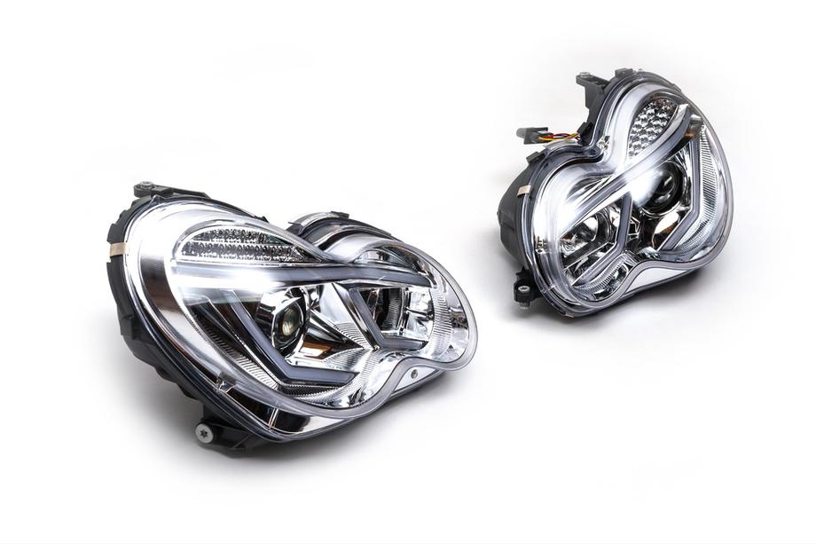 Mercedes C-class W203 2000-2007 Fari anteriori con luci diurne a LED (2 pz) Foto 3