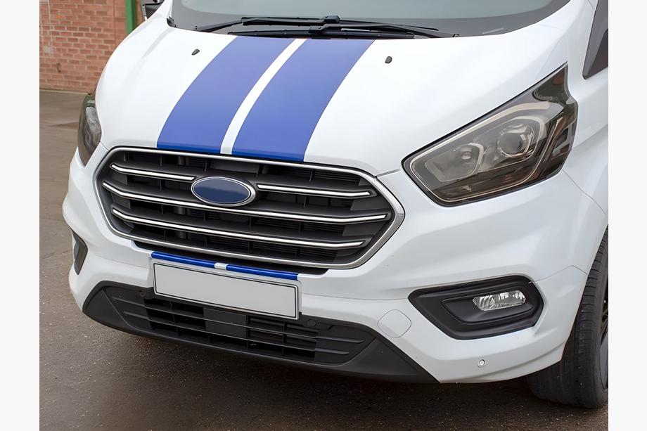 Ford Custom 2013-2022 Coperture Griglia Cromate 2018+ (4 pz, Acciaio Inox) Image