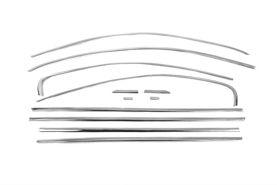 Volkswagen Jetta 2011-2018 Kit completo cornici finestrini acciaio inox (12 pezzi) Carmos - Acciaio Inox Turco Foto 2