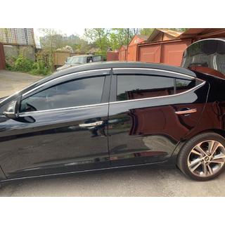 Deflettori finestrini con profilo cromato (4 pz, Niken) Hyundai Elantra (AD) 2015-2020 foto 2