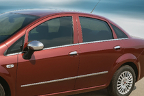 Fiat Linea 2006-2018 Cornici esterne finestrini acciaio inox (8 pz) Carmos - Acciaio Inox Turco foto 1