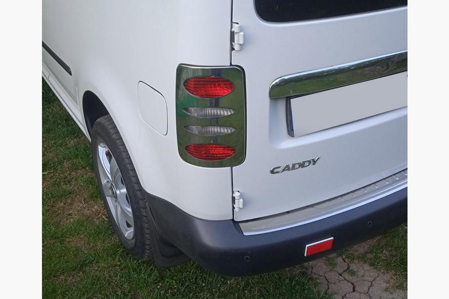 Volkswagen Caddy 2004-2010 Coperture Cromate Fanali Posteriori V2 (2 pz, Acciaio Inox) Carmos - Acciaio Inox Turco Image