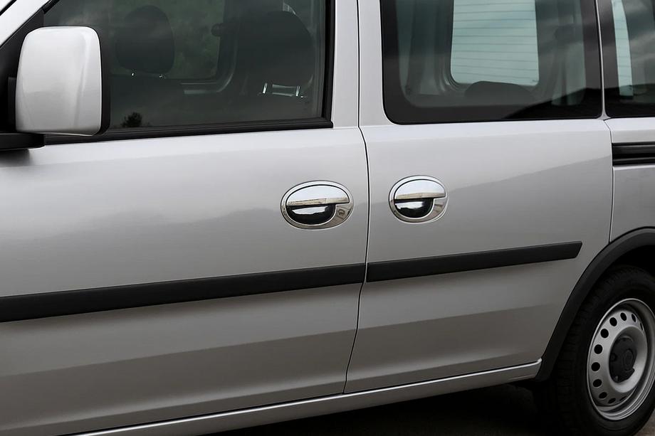 Opel Combo 2002–2012 Coperture Maniglie Cromate con Cornice (3 porte, Acciaio Inox) Foto 1