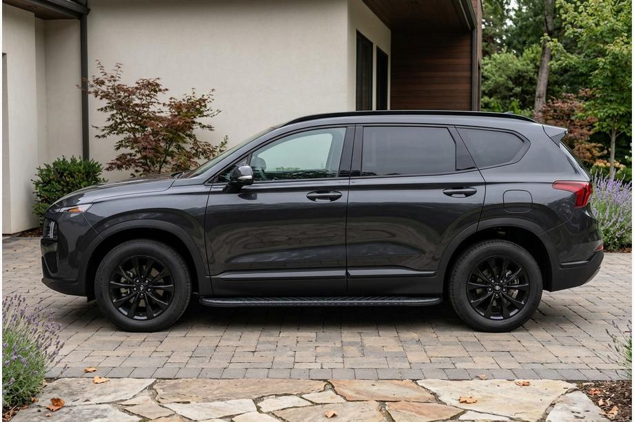 Hyundai Santa Fe 4 2018-2023 Pedane Laterali Bosphore Black (2 pz, Alluminio) Image