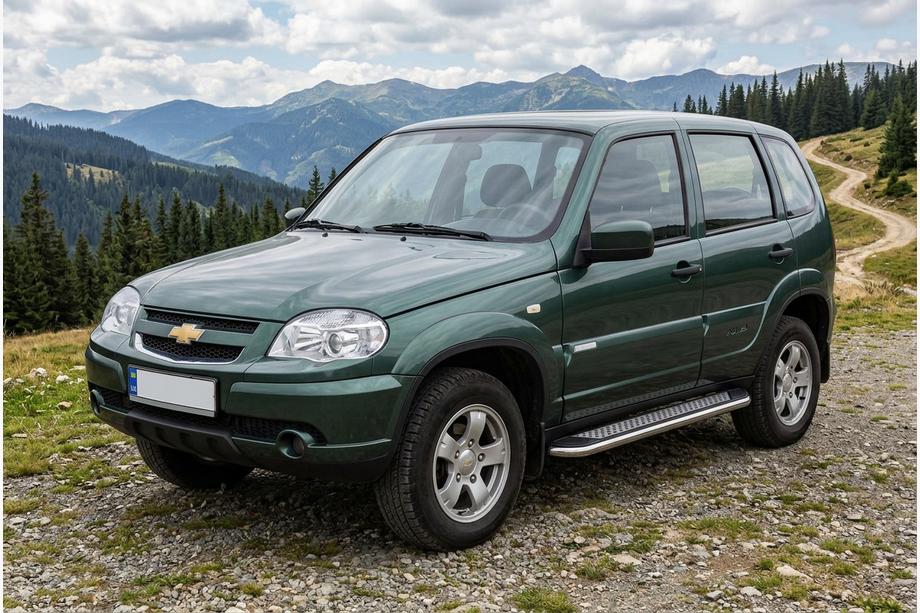 Chevrolet Niva 1998-2020 Pedane Laterali Maydos V2 (2 pz, Alluminio e Acciaio Inox) Image