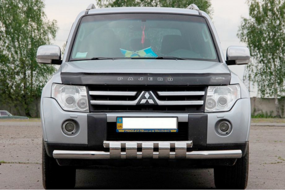 Mitsubishi Pajero Wagon IV 2006-2021 Protezione Anteriore ST015-13 (Acciaio Inox) Foto 1